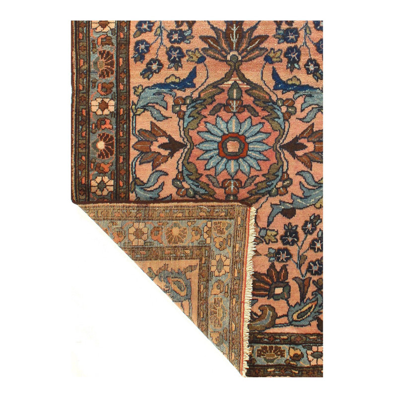 Meadlo Cotton Oriental Area Rug in Peach