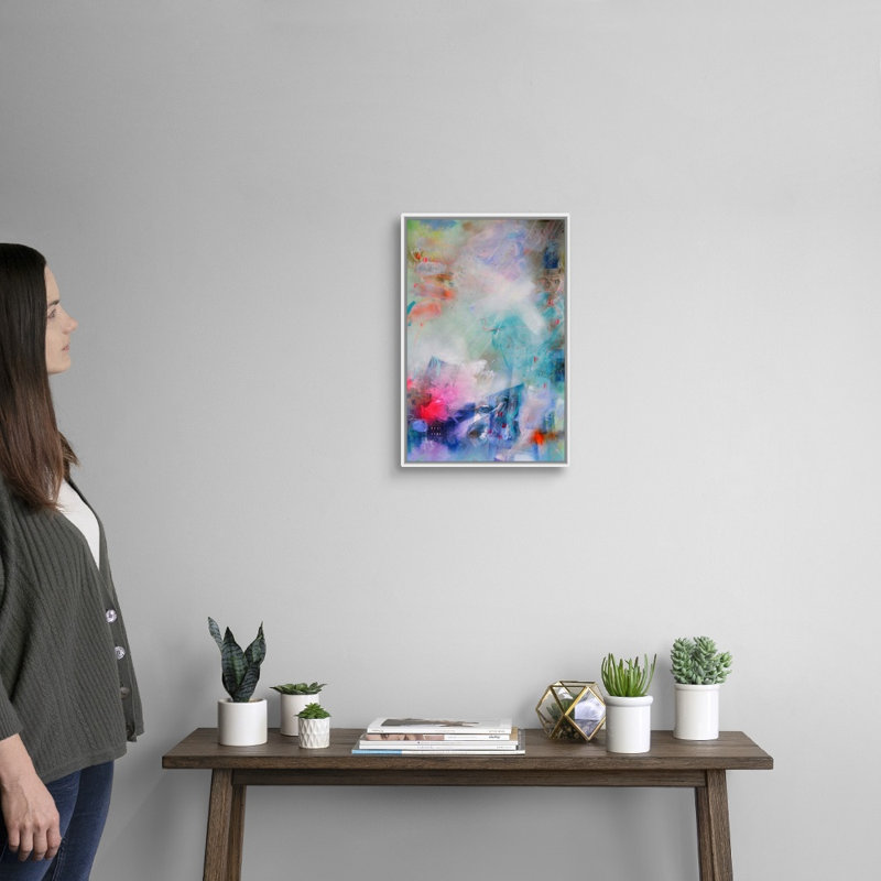 "Hope no. 9" par BEA garding Schubert, reproduction d’art sur toile, Cadre blanc, H 20 po x l 14 po x P 1,75 po