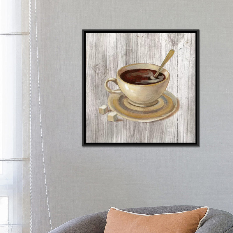 «Coffee Time VI», reproduction d'art sur toile, H 18 po x l 18 po x P 1,5 po, Toile avec cadre noir, Pas de tapis