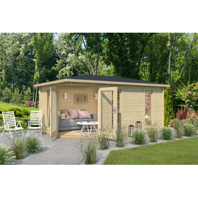 Lasita Edinburgh Premium Corner Log Cabin With Double Glazing (40mm)