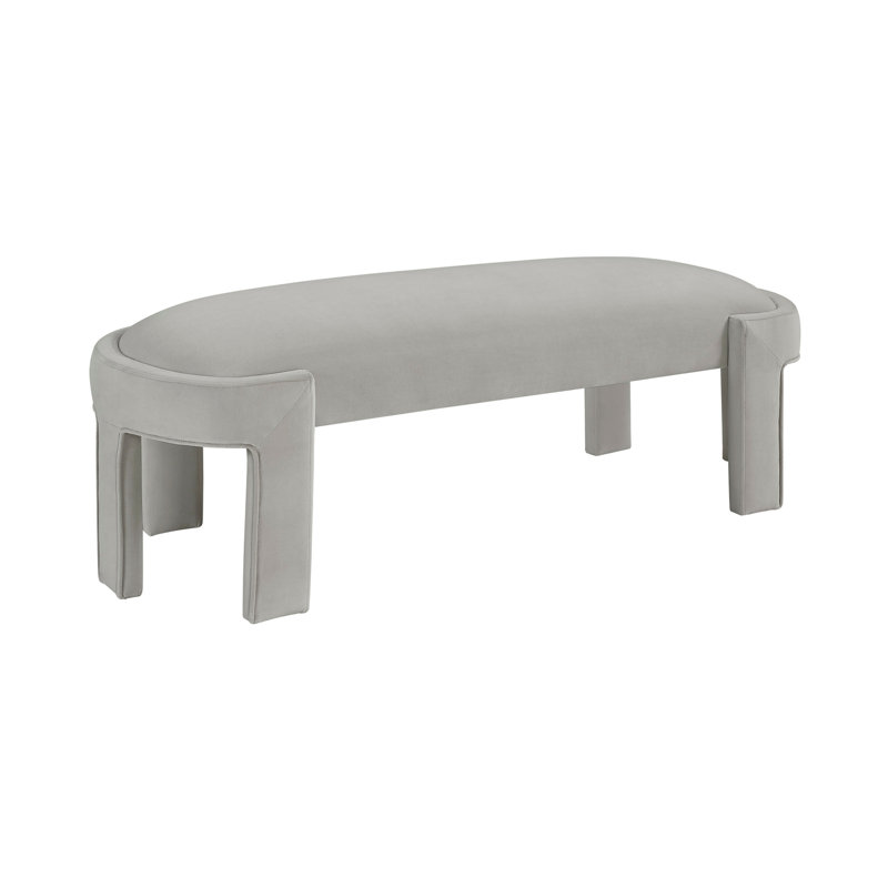 Stylish Upholstered Bench, Taupe
