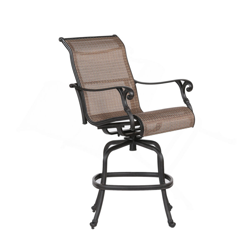 Tabouret de bar pivotant d'extérieur en aluminium pour patio, ensemble de 2