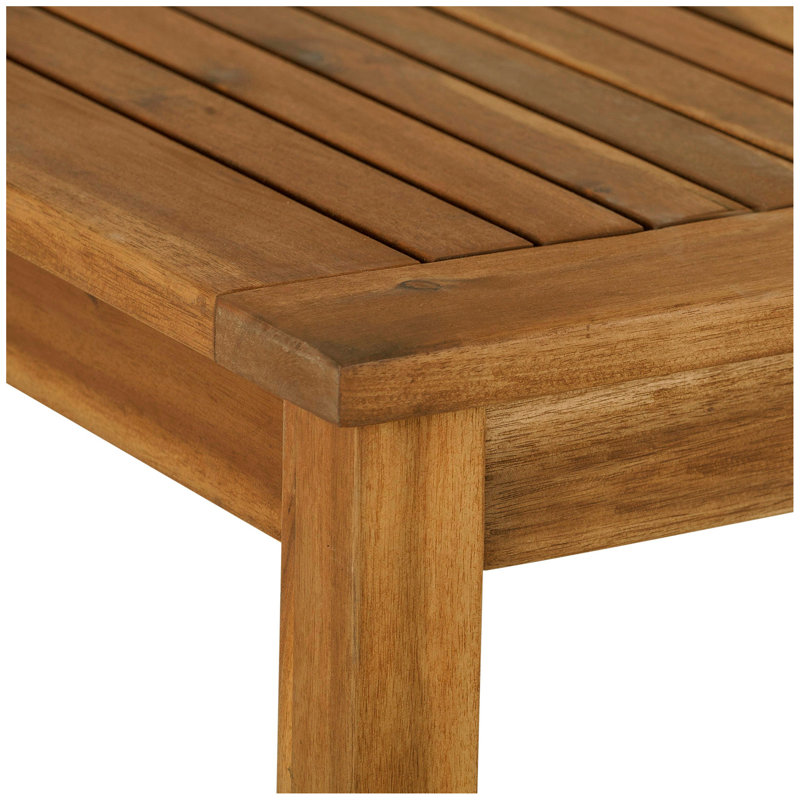 Table de salle à manger d'extérieur à plateau en bois d'acacia Contemporary
