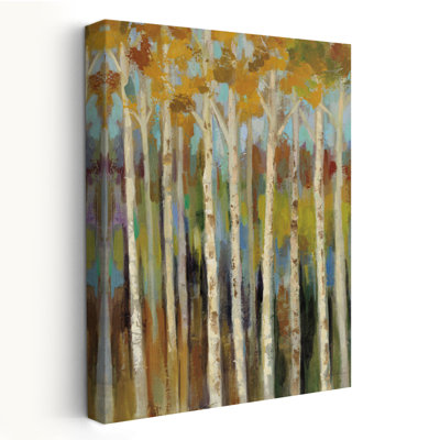 Young Forest I - Autumn Birch Blue Brown