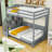 Full Over Full Murphy And Loft Bed Combination With Hydraulic System And Hidden Desk-281052237