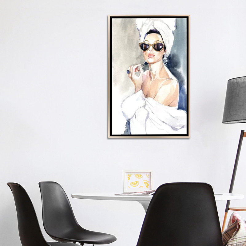 «Avant le miroir», impression de Marina Ignatova, H 40 po x l 26 po x P 1,5 po, Toile encadrée champagne