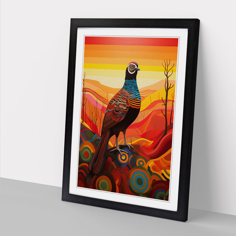 Partridge Colour Field - Single Picture Frame Print on Wood, Black Framed, 34cm H x 25cm W x 2" D
