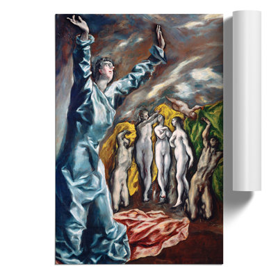The Vision Of Saint John by El Greco - No Frame Painting