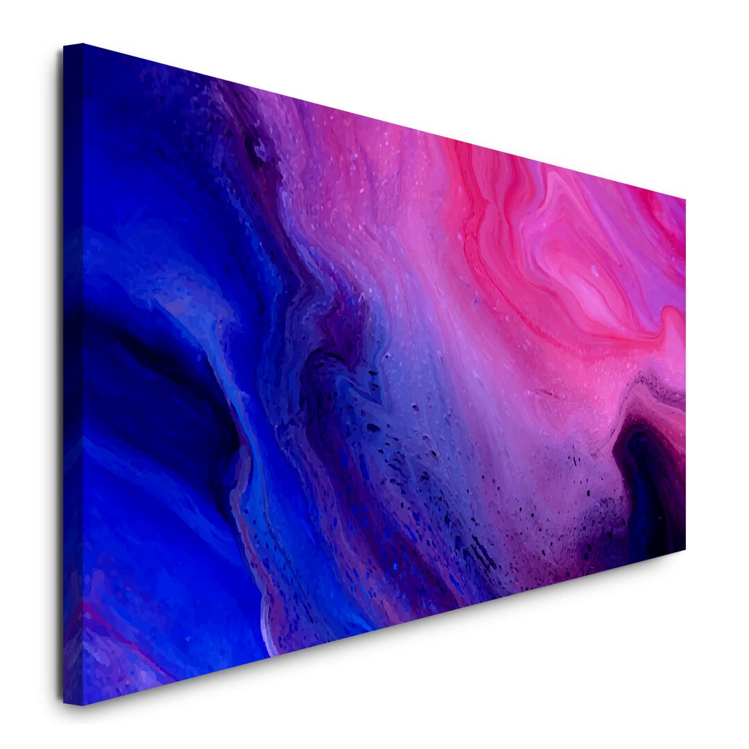 Leinwandbild "Weiche Welle" in pink blau - Kunstdruck