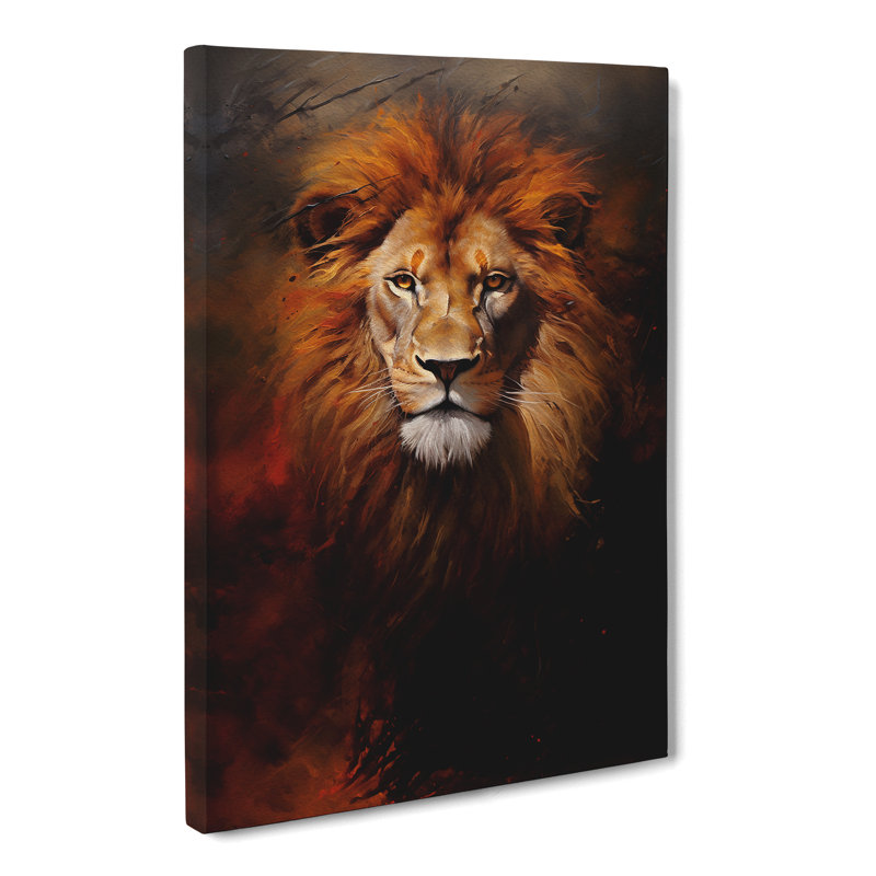 Lion Modern No.2 - Wrapped Canvas, 50cm H x 35cm W x 3cm D