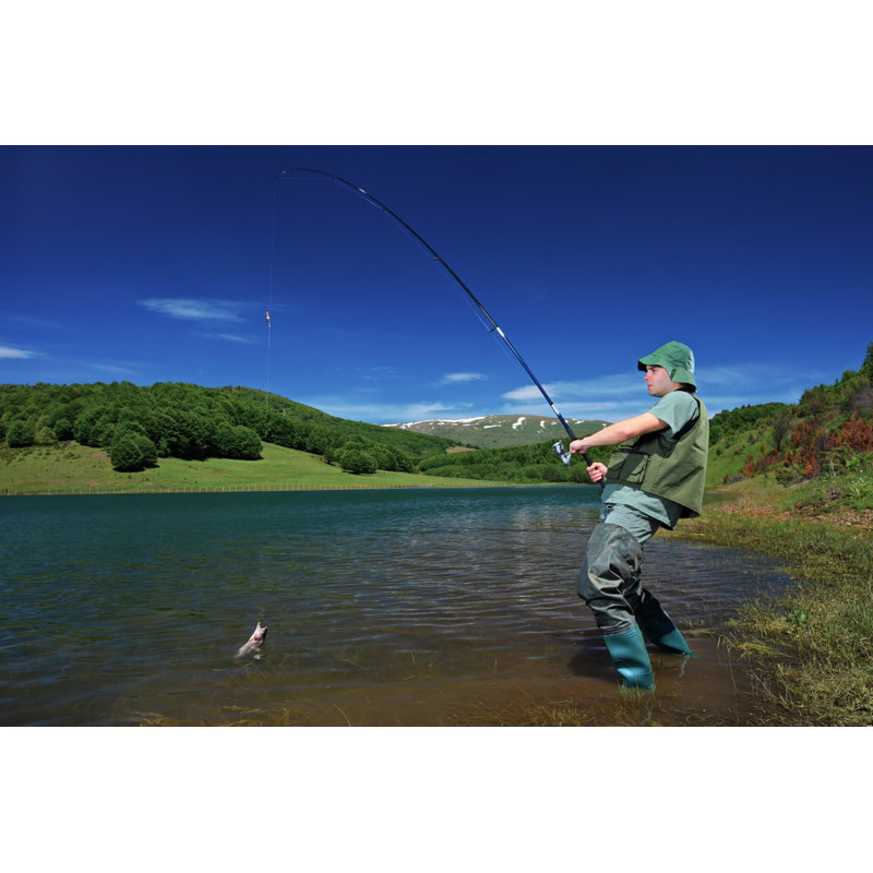 Fisherman Fishing - Photographie sur toile tendue, H 8 po x l 12 po