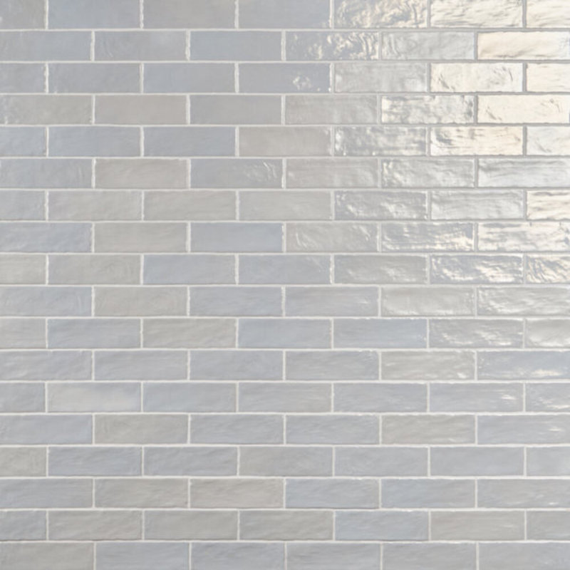 Montauk 2x8 Mixed Finish Ceramic Tile, Sky Blue