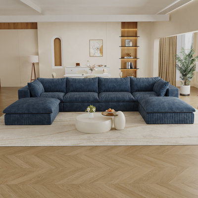 Cloud Sofa,Corduroy Fabric,Deep Seat Couches,Double-Layer Design,Removable  Cushion