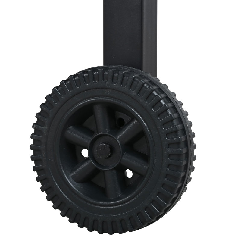 Chariot de cuisine avec chariot pliable et plateau de rangement pour la cour arrière, Noir