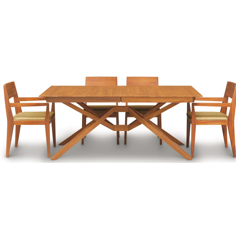 Exeter Single and Double Leaf Extension Dining Table, Natural Cherry, 50" W x 72"/92"/112" L, 2