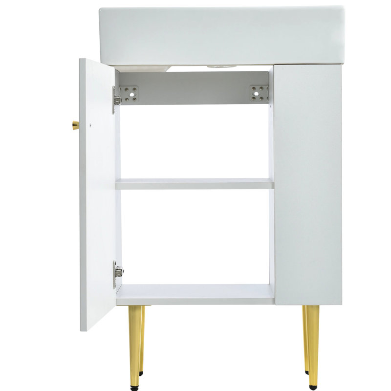 Meuble-lavabo blanc 21,6 po, Blanc