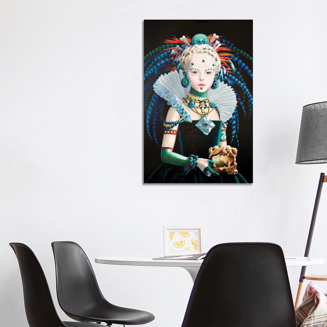 Regina Maya In Verde von Titti Garelli - Galerie-verpackte Leinwand Giclée auf Leinwand ohne Rahmen