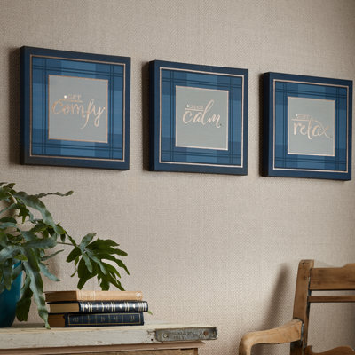 Art for the Home Heritage Tweed Trio Set of 3 Printed Canvas