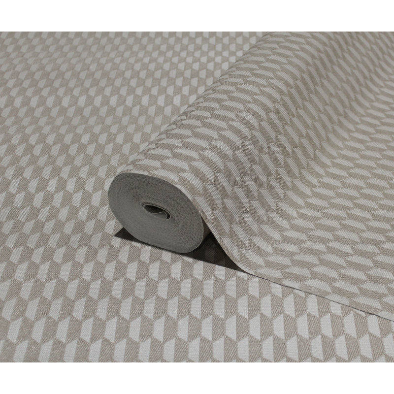 Papier peint texturé hexagonal élégant Honeycomb Grid, Tanné