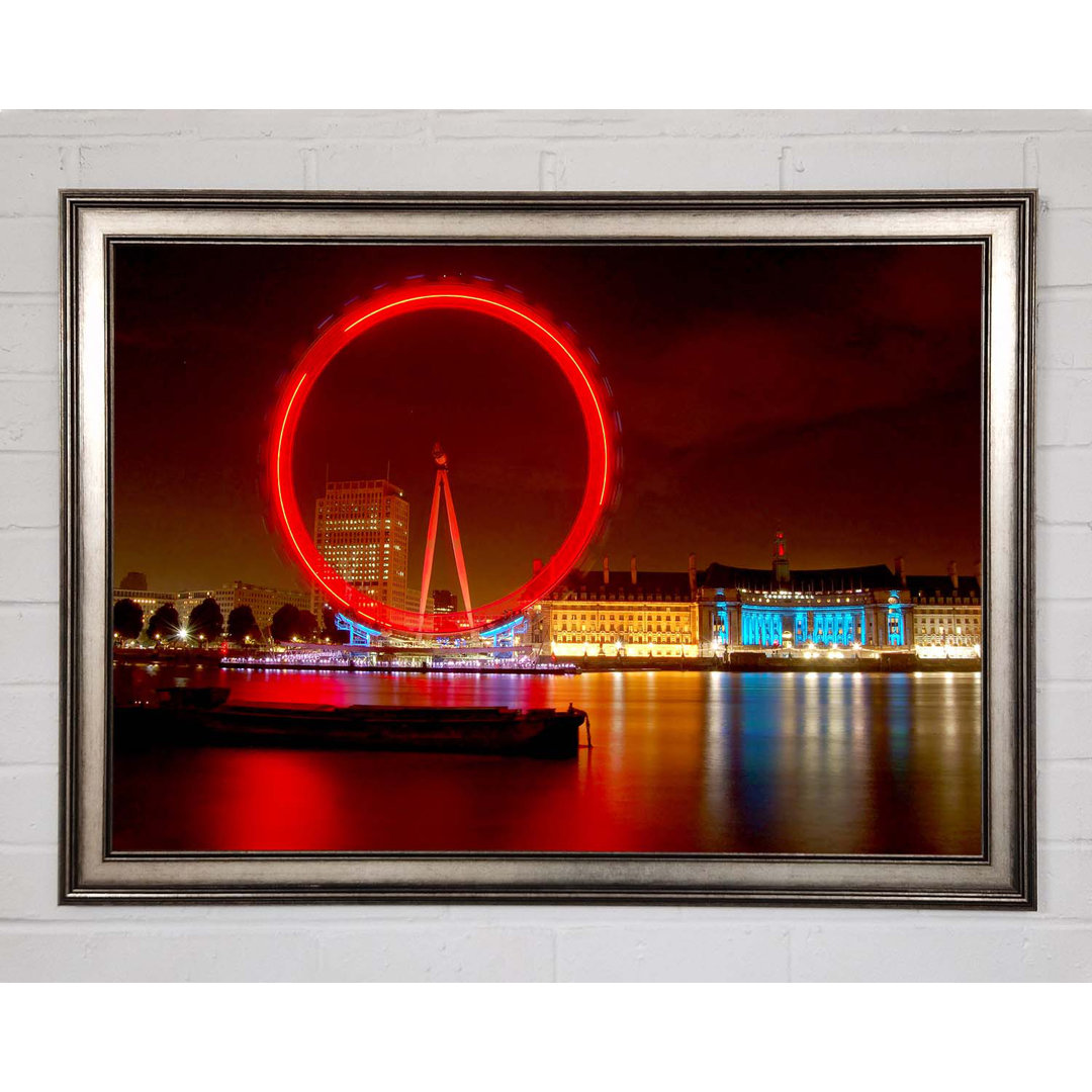 Gerahmtes Wandbild London Eye From Victoria Embankment