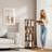 100%Solid Wood Rotating Bookshelf On Wheels, 4 Tier, Round Revolving Bookcase, 360° Spinning Book Shelf Tower For Kids, Narrow Rolling Bookshelves For Small Space, Corner, Bedroom, Office, Walnut-143699757