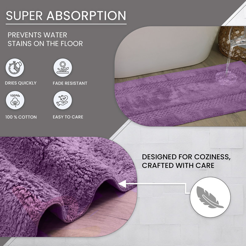 Antigona Soft Bath Rug, 21" W x 34" L, Purple