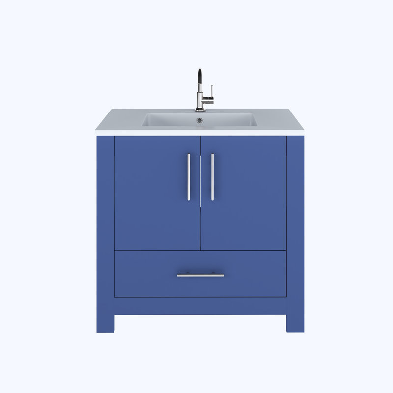 Ensemble de meuble-lavabo simple 36 po Boston, Bleu marine