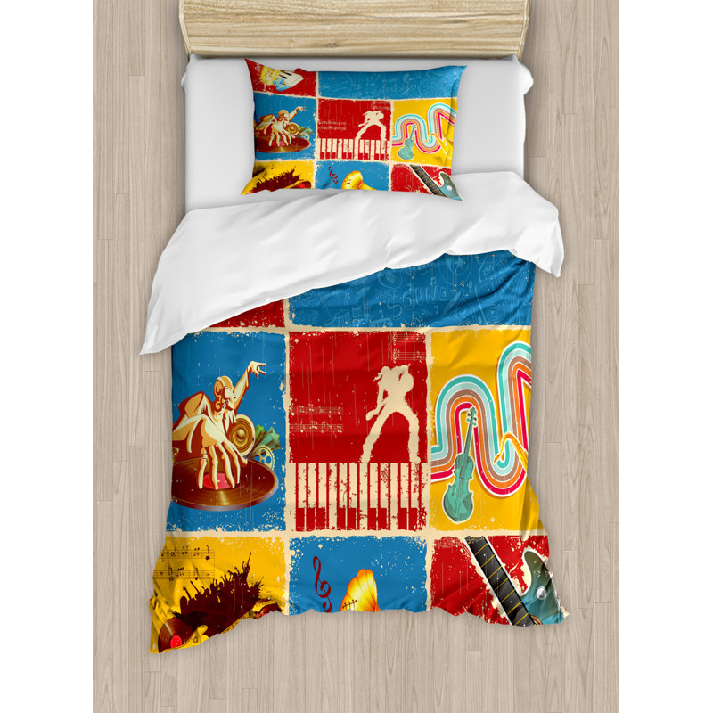 Cottage Americana Polyester Duvet Cover, Twin Duvet Cover + 1 Pillow Sham