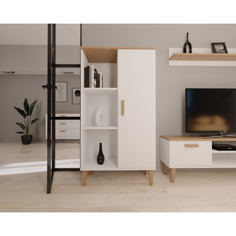 Amirah 120cm H x 80cm W Standard Bookcase, White