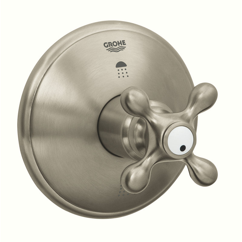 Garniture de robinet à trois ports avec poignée en croix Seabury®, Nickel brossé Infinity
