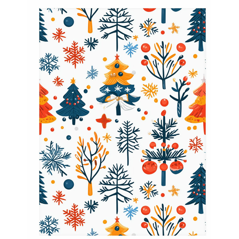 «Holiday Christmas Tree Dreams X», reproduction d'art moderne sans cadre, H 16 po x l 12 po