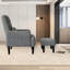 Fauteuil de salon avec plusieurs angles et rembourrage en mousse dans un tissu inclinable gris moderne