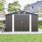Campcraft  Outdoor Storage Shed 10×14 FT With 3 Lockable Doors,4 Air Vents & Sloped Roof,Utility Tool Shed Metal Storage Garden Sheds  Frame And 4 Vents,For Backyard,Patio,Lawn,Dark Grey-123375731