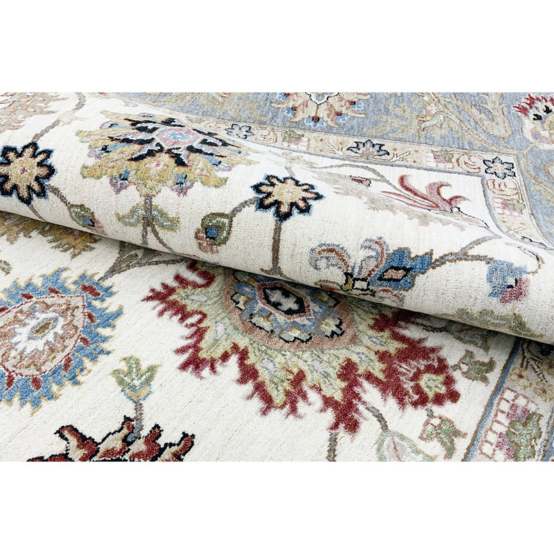 Oriental Area Rug in Beige/Wine/Light Blue, Rectangle 9' x 12'