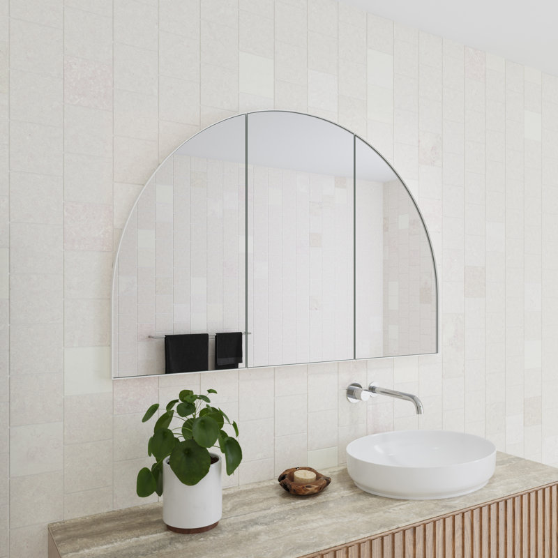 Recessed Framed 3 Doors Medicine Cabinet with 3 shelves, White