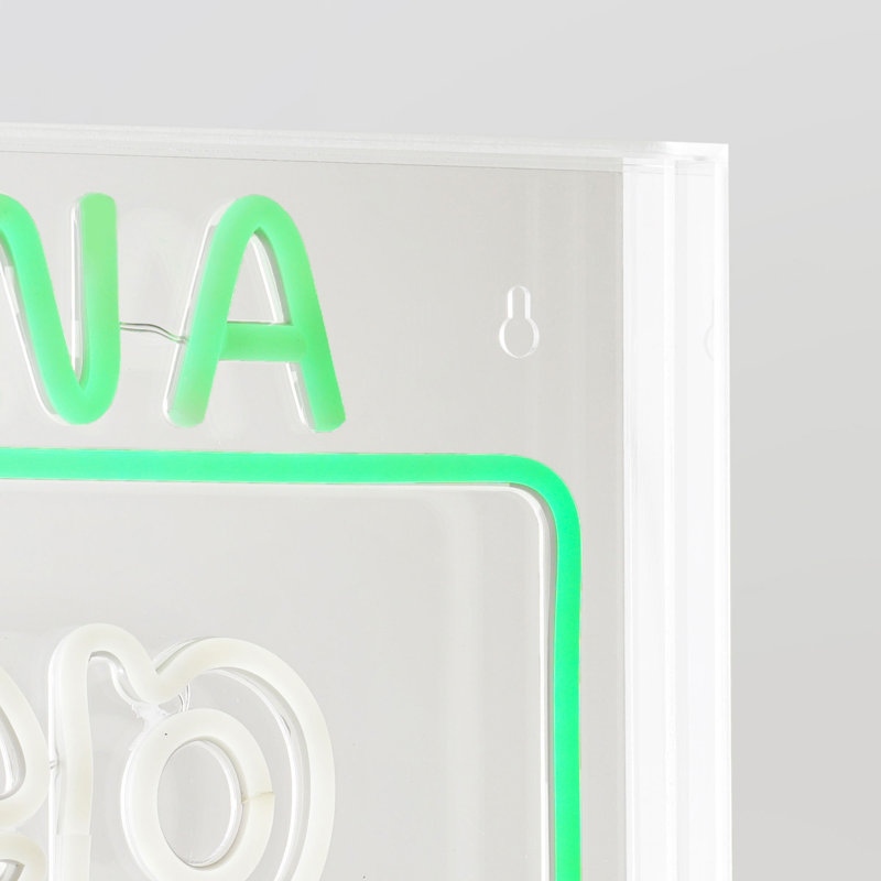 Green and White Acrylic LED Jeep Wall Sign