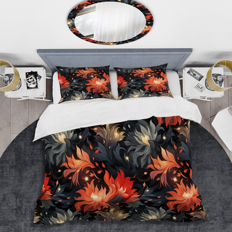 Ensemble de housse de couette Ember Twilight Moody, Housse de couette pour très grand lit et 2 très