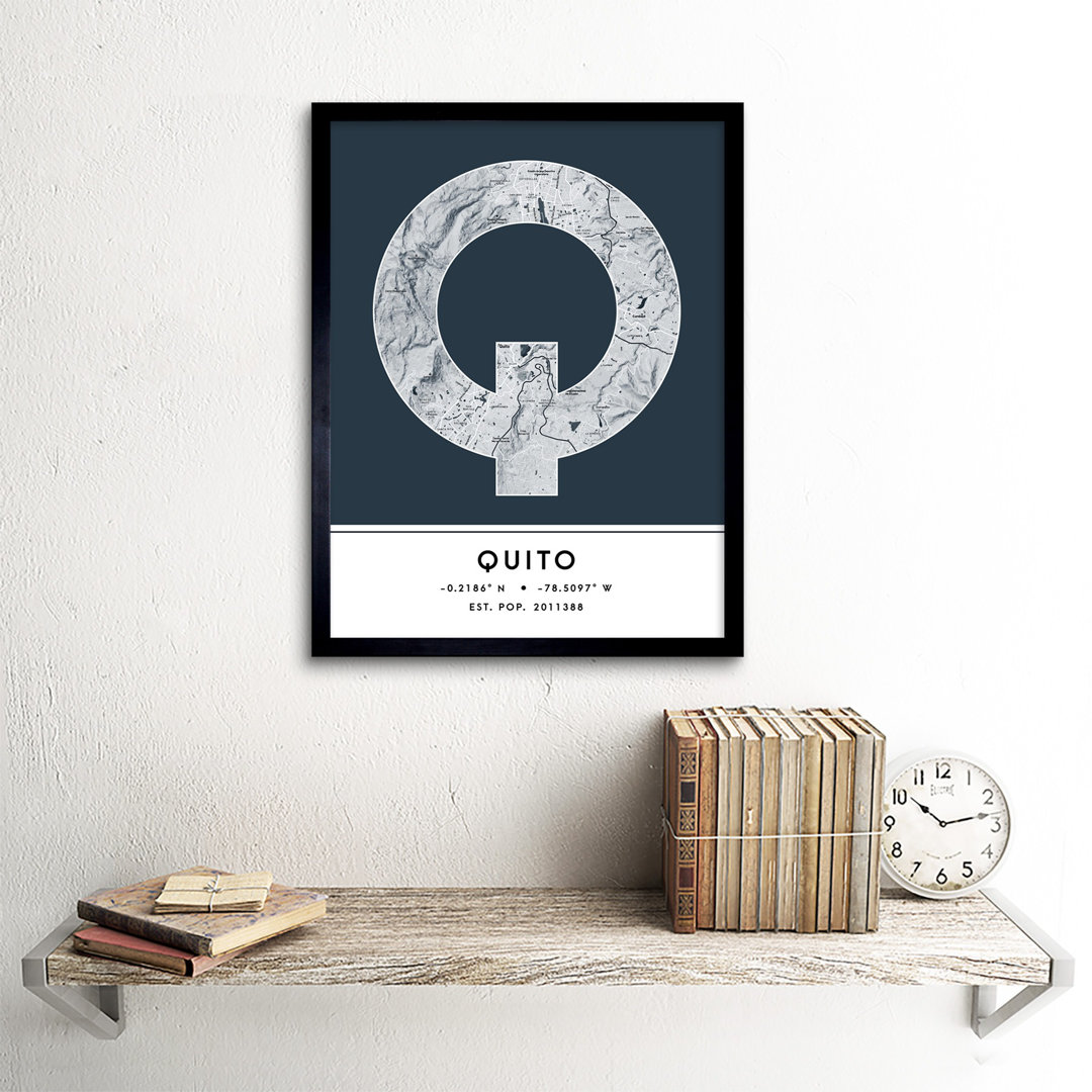 Quito City Map Quito Ecuador City Map - Single Picture Frame Typography