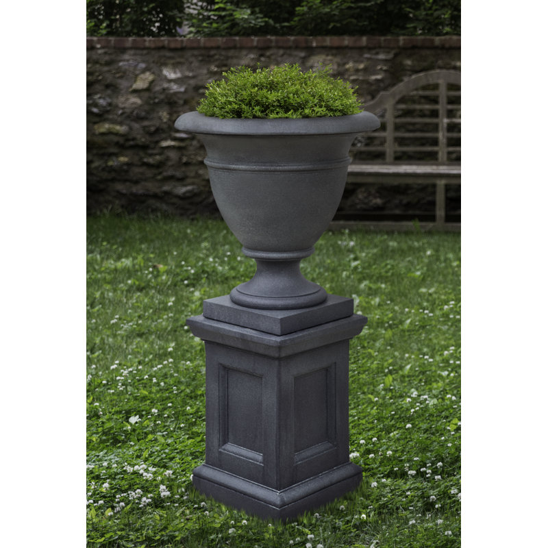 St James Urn Planter, Lead Antique, 15.5" H x 14.25" W x 14.25" D