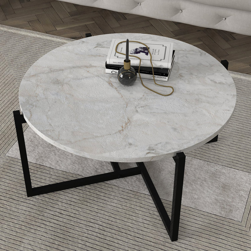 Beckie Cross Legs Coffee Table, White
