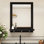 Miroir mural avec tablettes et crochets, noir