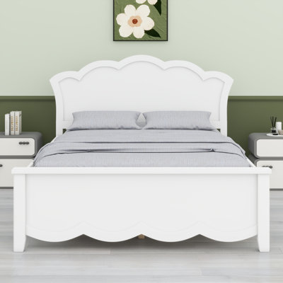 Elegant Wooden Platform Bed with Headboard