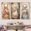 «Vintage Fashion Dress Elegance I», ensemble de 3 reproductions d'art mural mode femme