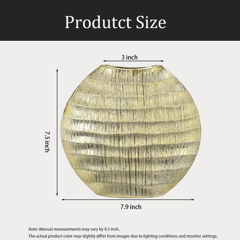 Vase en or doré, vase en céramique pour la décoration intérieure