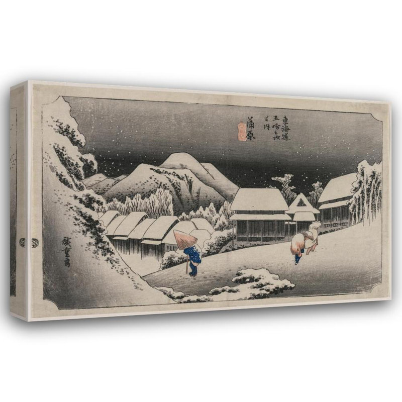 «Evening Snow at Kambara» par Ando Hiroshige - Art mural sur toile tendue avec châssis