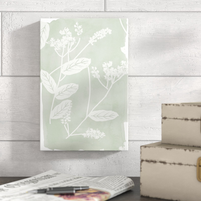 " Soft Botanicals On Green ", 12" H x 8" W