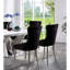 Of 2 Wingback Black Flannelette Chairs For Dining, Button- Upholstery, Legs 2Pcs Dining In Flannelette, Metal Ring Handle,-304139807