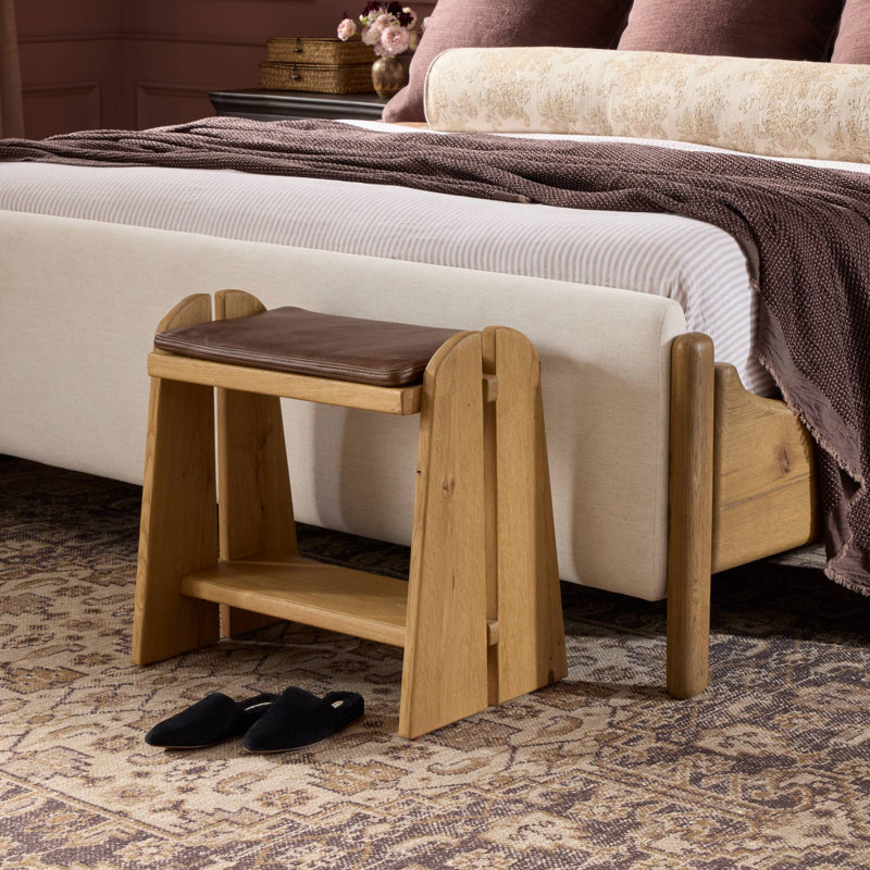 Landrea Upholstered Accent Stool, Havana Brown