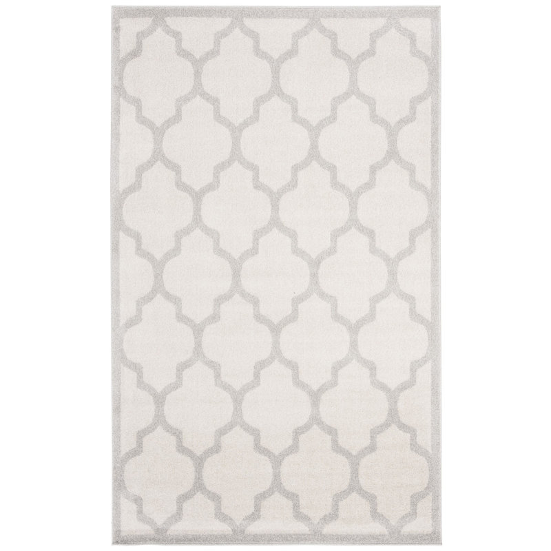 Ammundsen Geometric Beige/Light Gray Area Rug, Rectangle 5'3" x 8'