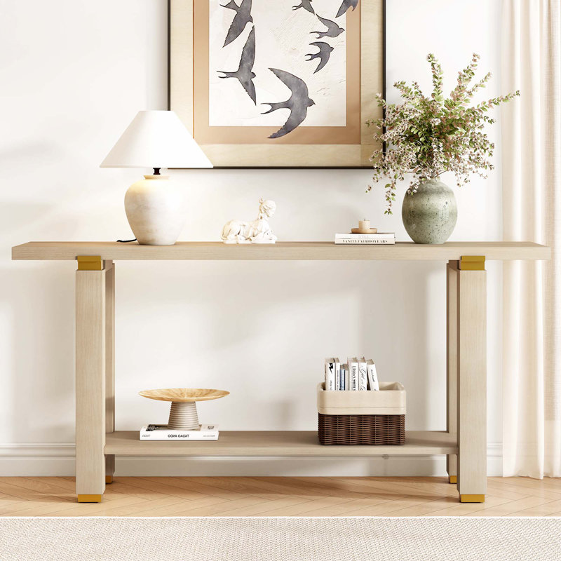 62.9" Modern Minimalist Console Table, Natural